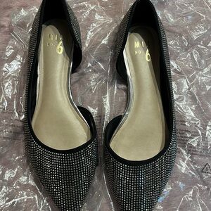 Women’s Black Rhinestone Flats Shoes
